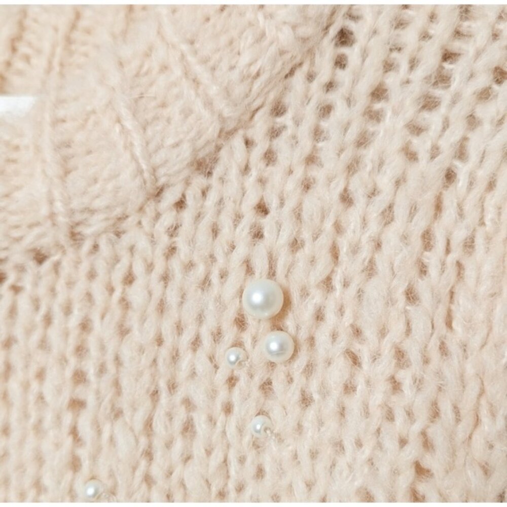 ARITZIA WILFRED Le Fou Shimmy Sweater Pearl Gisele Alpaca Wool Crew XS Aritzia - Picture 14 of 15